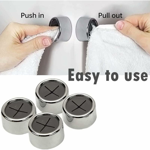 6 Pack Dishcloth Holders Round Self Adhesive Hooks Kitchen Suction Cup Towel Rack For Bathroom Wardrobe And Paper Towel Holders