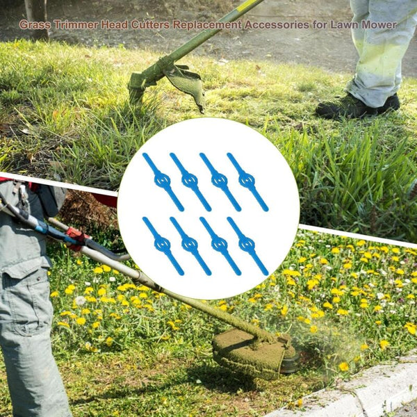 8 Pcs Plastic Trimmer Replacement Blades For Grass Lawn Mower Brush Cutter Lawn Mower Parts