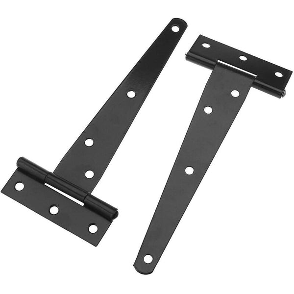 6 Pack 10Cm T Shaped Hinges Heavy Duty Forged Steel Black Door Hinges