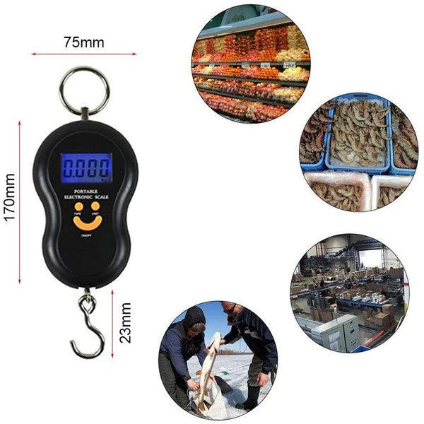 Luggage Scale Fishing Hanging Electronic Maximum 50 Kg For Suitcase Travel Home Use Scales