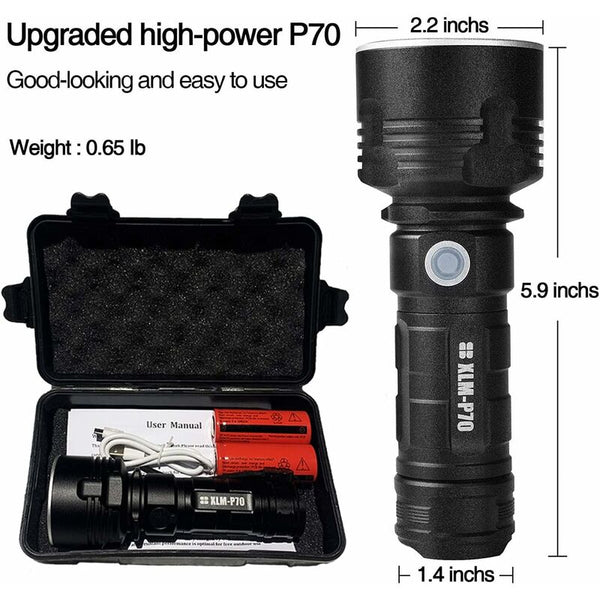 30000 100000 Lumen High Power Led Flashlight Waterproof Ultra Bright Modes Brightness Usb Rechargeable Flashlights