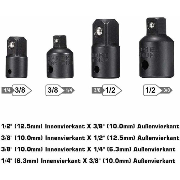 Socket Adapter 1/2 3/8 1/4 Hexagon Drill Bits Set Nut Wrench Reducer Adaptor Converter Ratchet Socket Wrenches