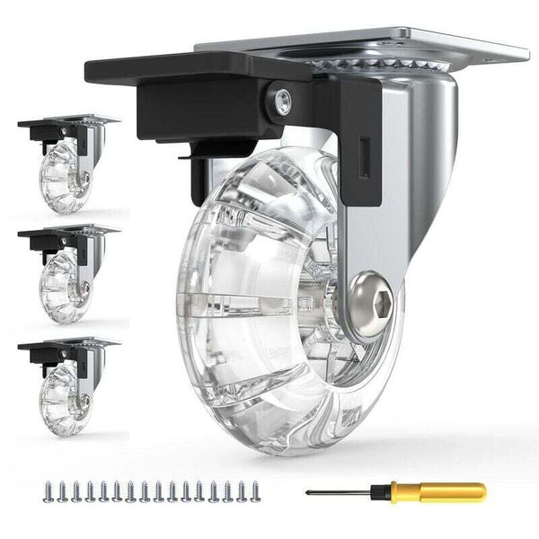 4 Pack Furniture Casters With Brakes 360 Swivel 600Kg Capacity Floor Protection Castor Wheels