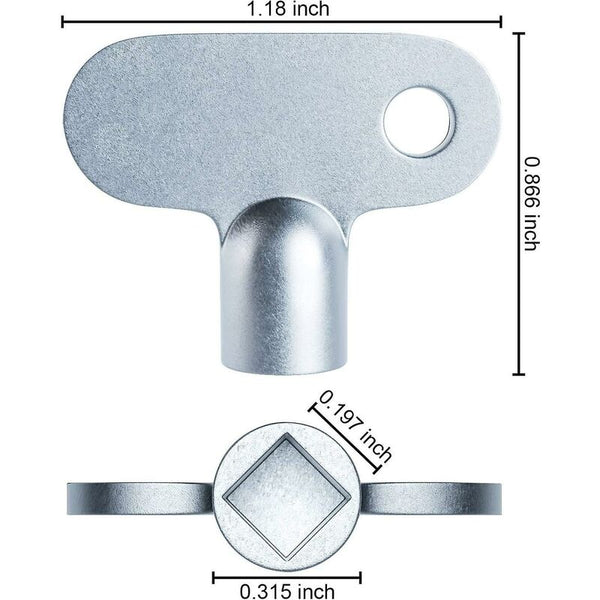 2 Pcs Radiator Key Solid Bleeder Square Opening Easy Grip Hardware Clock For Valve Screw Size Wrenches