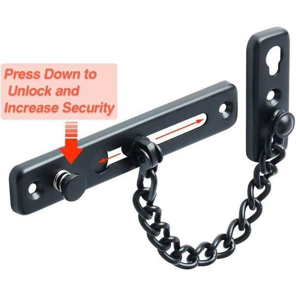 Security Door Chain Narrow Limiter Spring Loaded Anti Theft Lock With Screws For Home Internal Door Locks & Lock Mechanisms