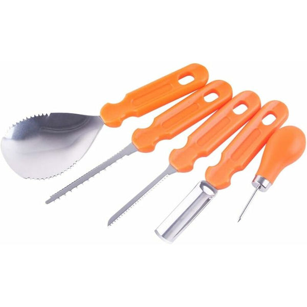 5 Pcs Halloween Pumpkin Carving Tools Set Premium Quality Reusable Heavy Duty Stainless Steel For Wood Carving Kits