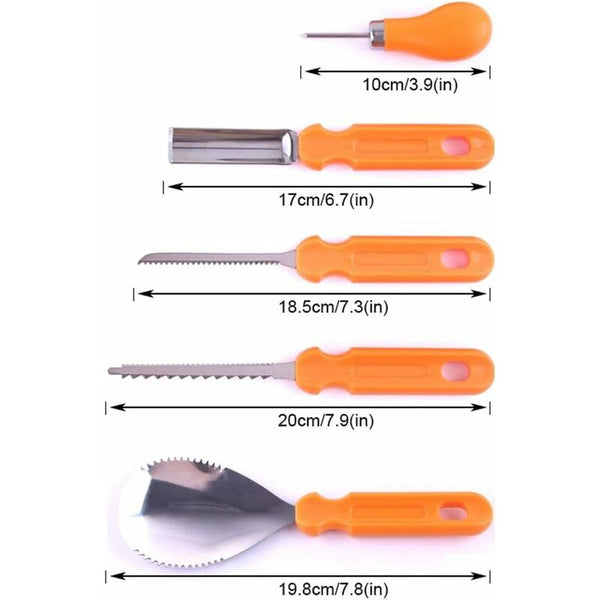 5 Pcs Halloween Pumpkin Carving Tools Set Premium Quality Reusable Heavy Duty Stainless Steel For Wood Carving Kits