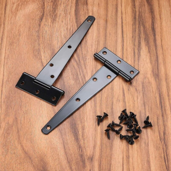 4 Pack Hinges Black Barn Door Stainless Steel Flat For Gates Closet 6 Inch Door Hinges