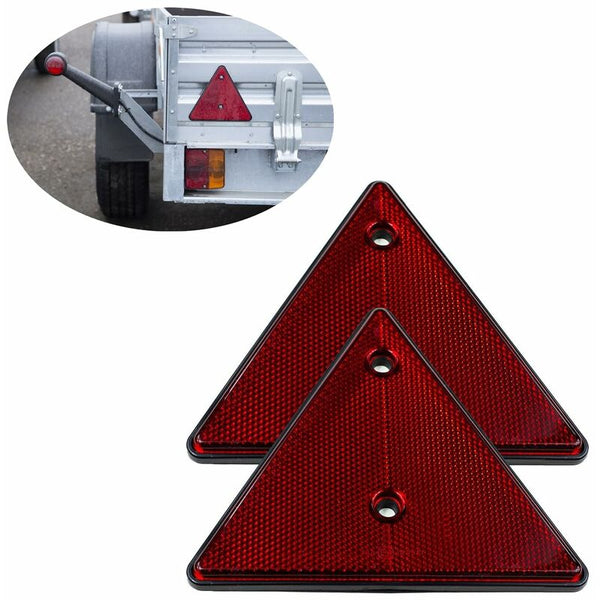 2 Pcs Set Screw On Triangle Trailer Reflectors Trailer Parts