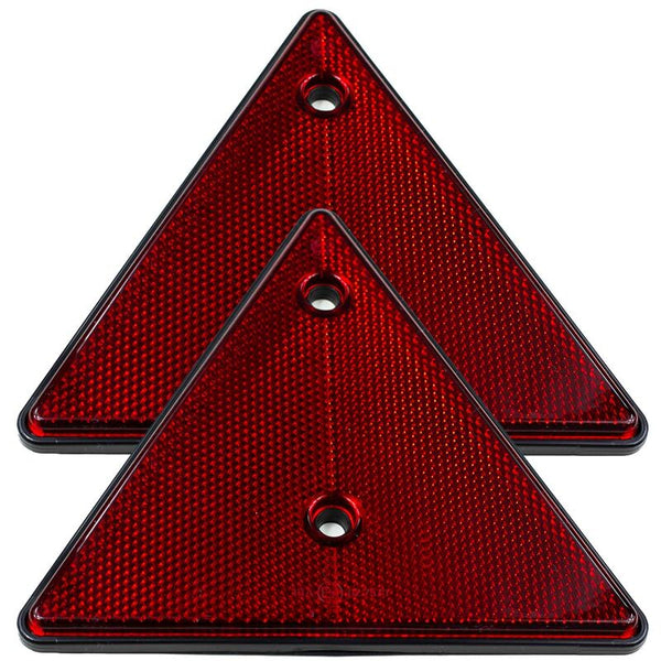2 Pcs Set Screw On Triangle Trailer Reflectors Trailer Parts
