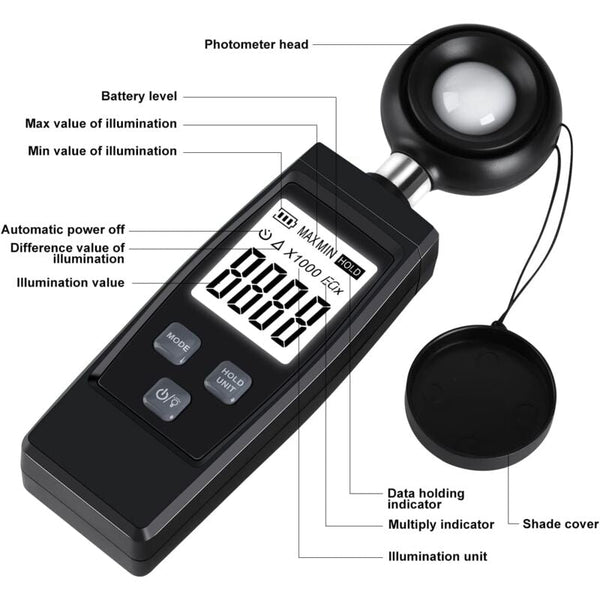 Digital Lux Meter Practical Plant Exposure Full With Waves Up To 200000 Maximum/Minimum Values Other Test Meters & Detectors