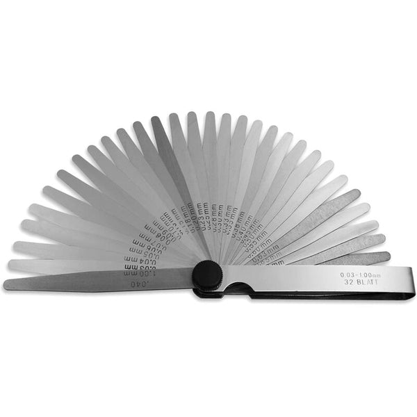 32 Blade Steel Feeler Gauge: Metric & Imperial For Gap Measurement Measuring Tapes & Rulers
