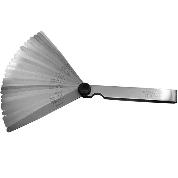 32 Blade Steel Feeler Gauge: Metric & Imperial For Gap Measurement Measuring Tapes & Rulers