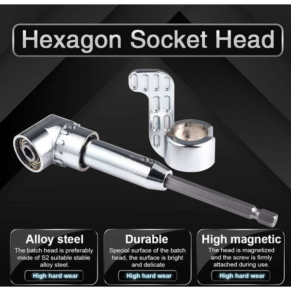 105 Degree Right Angle Drill Bit Extension Socket For Narrow Corner With Strong Magnet Hex Head Screwdriver Drill Bits