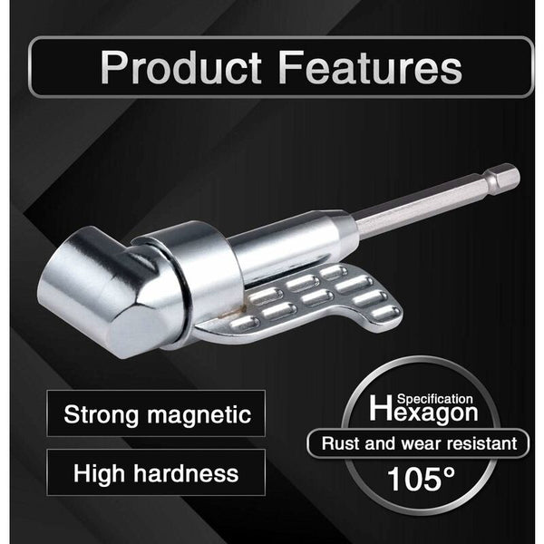 105 Degree Right Angle Drill Bit Extension Socket For Narrow Corner With Strong Magnet Hex Head Screwdriver Drill Bits