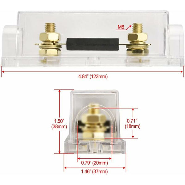 Car Fuse Holder Audio Video Stereo Anl Gauge 0 2 4 Input And Output With 250A Wiring & Fuses