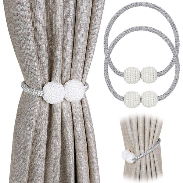 2 Pack Magnetic Curtain Tiebacks For Small Thin Or Sheer Curtains Grey Curtain Poles & Accessories