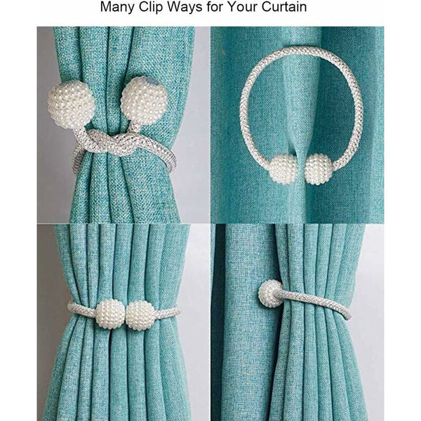 2 Pack Magnetic Curtain Tiebacks For Small Thin Or Sheer Curtains Grey Curtain Poles & Accessories