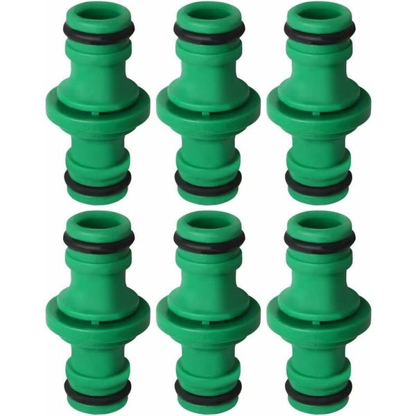 6 Pcs Double Hose Connector Male Plastic Pipe Fittings For Joining Garden Tube (Green) Other Watering Equipment