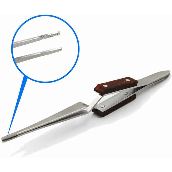 Industrial Precision Welding Tweezers With Fiber Handle Cross Fine Tip Straight Stainless Steel For Electronic Other Welding Equipment