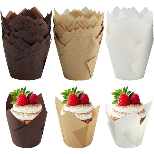 150 Pcs Baking Paper Muffin Cups Tulip Cupcakes And Muffins For Wedding Party Birthday 5Cm Muffin Pans & Baking Moulds