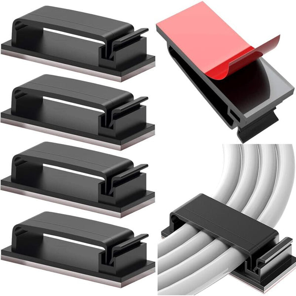 10 Pcs Self Adhesive Cable Management Holder Durable Clips For Tv Laptop Ethernet Home Office (Black) Cable Cleats Clamps & Ties