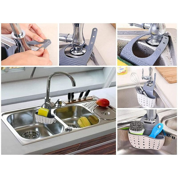 Kitchen Sink Sponge Holder Hanging Drainer Basket Storage Shelf Sink Organisers