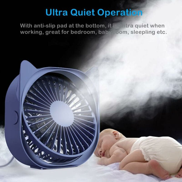 Personal Desk Fans Small Quiet 3 Wind Speeds Portable Table Fast Cooling For Office Dorm Room (Blue) Portable Fans