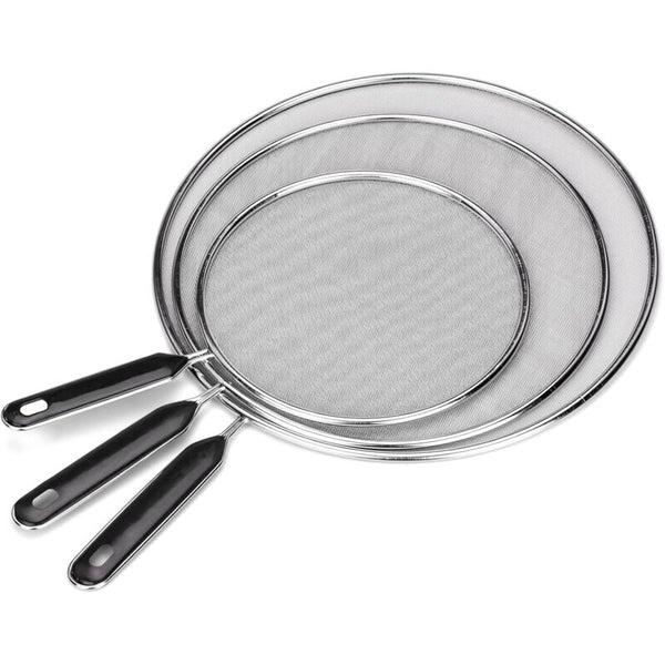 3 Pieces Splash Guard Stainless Steel Cover With Handle Kitchen 25Cm 29Cm 33Cm Kitchen Splashbacks
