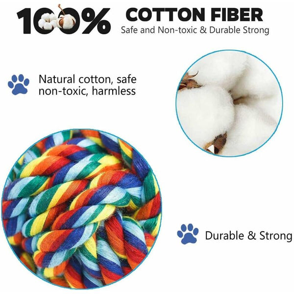 4 Piece Dog Rope Toy Set For Small & Medium Dogs Dental Health Play Dog Toys