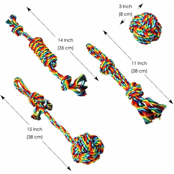 4 Piece Dog Rope Toy Set For Small & Medium Dogs Dental Health Play Dog Toys
