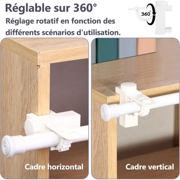 4 Pcs Curtain Holder Clip Bracket Adjustable Crossbar Rod Towel Storage Hook Curtain Poles & Accessories