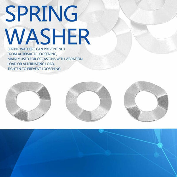 Wave Washer Stainless Steel Spring M10x5x0.3Mm (20 Pcs) Screws & Bolts