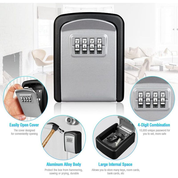 Key Safe Box Wall Mounted [Waterproof And Rustproof] [Indoor Outdoor Use] For Home School Office Factory Key Safes Boxes & Hideaways