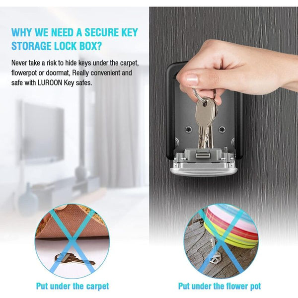 Key Safe Box Wall Mounted [Waterproof And Rustproof] [Indoor Outdoor Use] For Home School Office Factory Key Safes Boxes & Hideaways