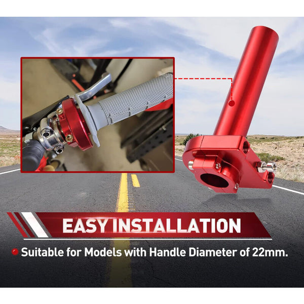 7/8" 22Mm Twist Throttle Grip With Handlebar Clamp Replacement For 50Cc 70Cc 90Cc 110Cc 125Cc Sport Motocross Dirt Pit Handlebars