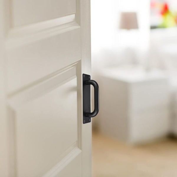 Poignaes De Porte Coulissante Traction Armoire Acier Inox Avec Plaques Pour Grange En Bois Sliding Door Hardware
