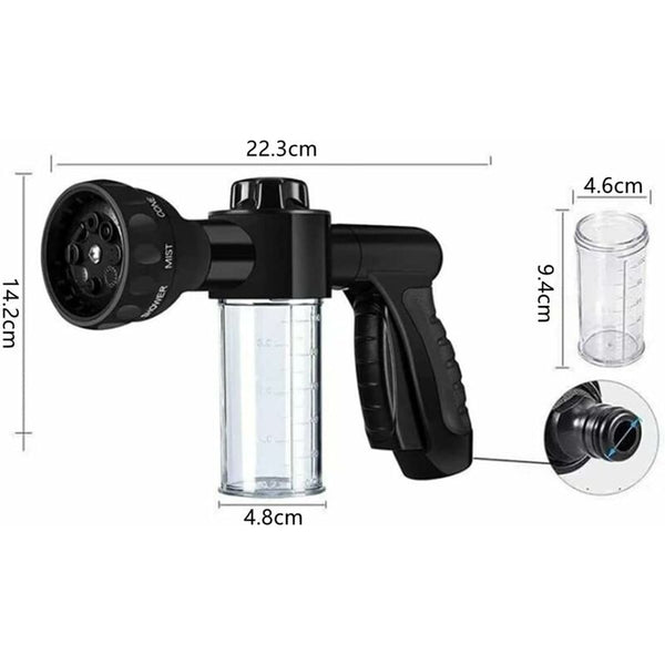 With 8 Watering Modes Garden Foam Sprayer Hose Nozzle Soap Dispenser Gun For Car Washing Plant And Pet Garden Sprayers