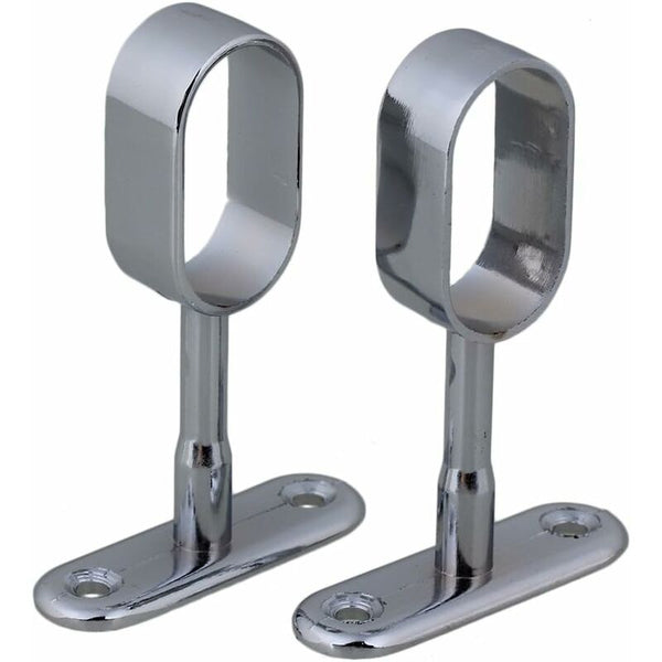 2 Pcs 16Mm Silver Plated Zinc Alloy Oval Wardrobe Brackets Braces & Brackets