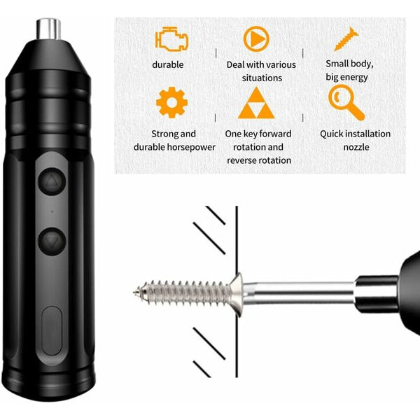 Cordless Electric Screwdriver Kit 250Rpm Mini Drill Usb Rechargeable Portable Auto Repair Tool With Screw Guns & Screwdrivers