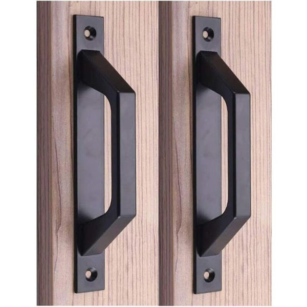 19.6Cm Handle Barn Door Pull Sliding Carbon Steel Black Sliding Door Hardware