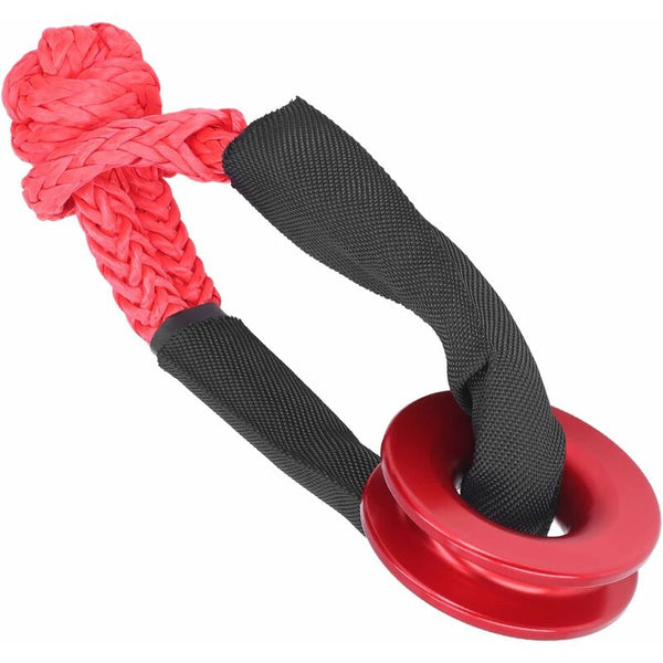 Recovery Ring Set Safe Synthetic Soft Shackle Rope High Strength Anti Rust For Atv Truck Car(Red) Recovery Tracks