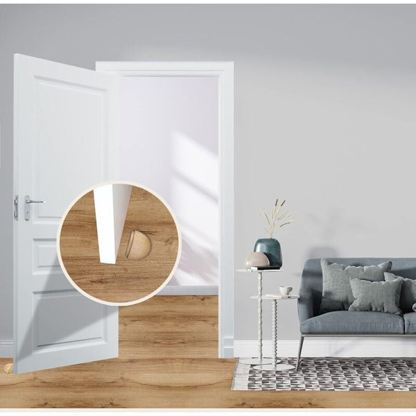 6 Pack Natural Beech Adhesive For All Smooth Floors Door Stops