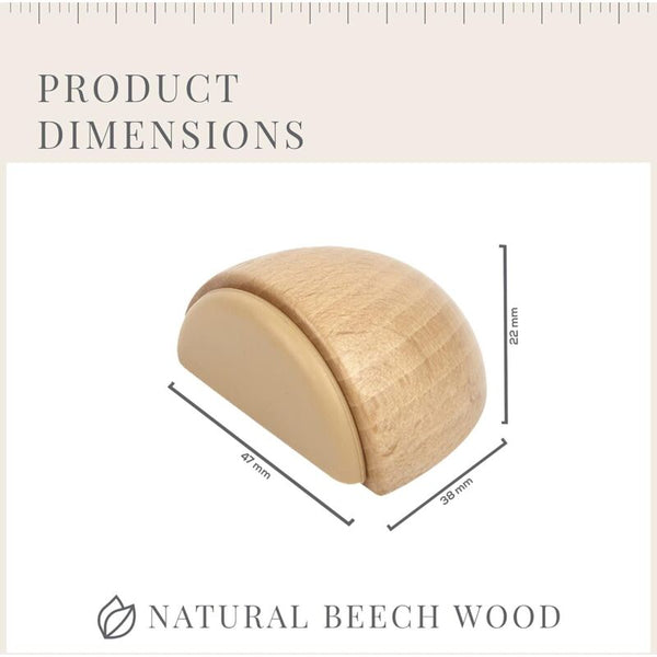6 Pack Natural Beech Adhesive For All Smooth Floors Door Stops
