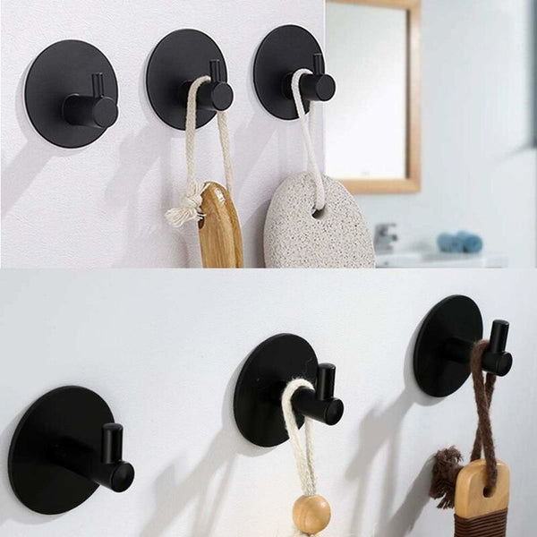 Stainless Steel Bathroom Wall Hooks Self Adhesive Towel Holder For Kitchen Living Room And Office Rustproof Wall Hooks & Hangers