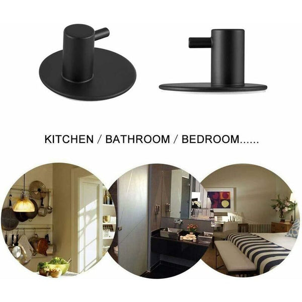 Stainless Steel Bathroom Wall Hooks Self Adhesive Towel Holder For Kitchen Living Room And Office Rustproof Wall Hooks & Hangers