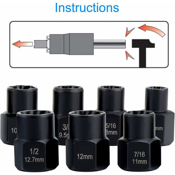 13 Piece Damaged Bolt Extractor Socket Set Socket Wrenches