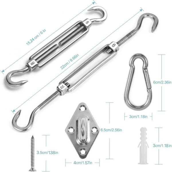 M6 Shade Sail Fixing Kit Stainless Steel Sun For Triangle And Square Rectangle Shade Sails