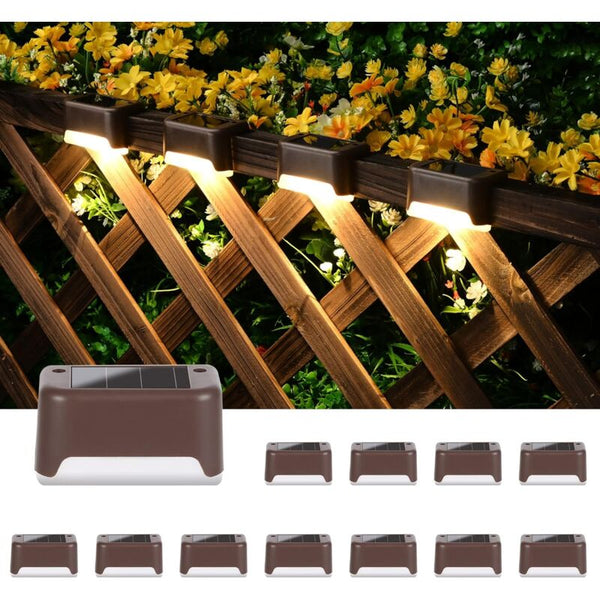 12 Pack Solar Lights Waterproof Powered For Deck Stairs Fence Yard Patio And Driveway Warm White Solar Panels & Kits