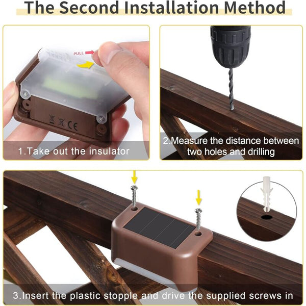 12 Pack Solar Lights Waterproof Powered For Deck Stairs Fence Yard Patio And Driveway Warm White Solar Panels & Kits